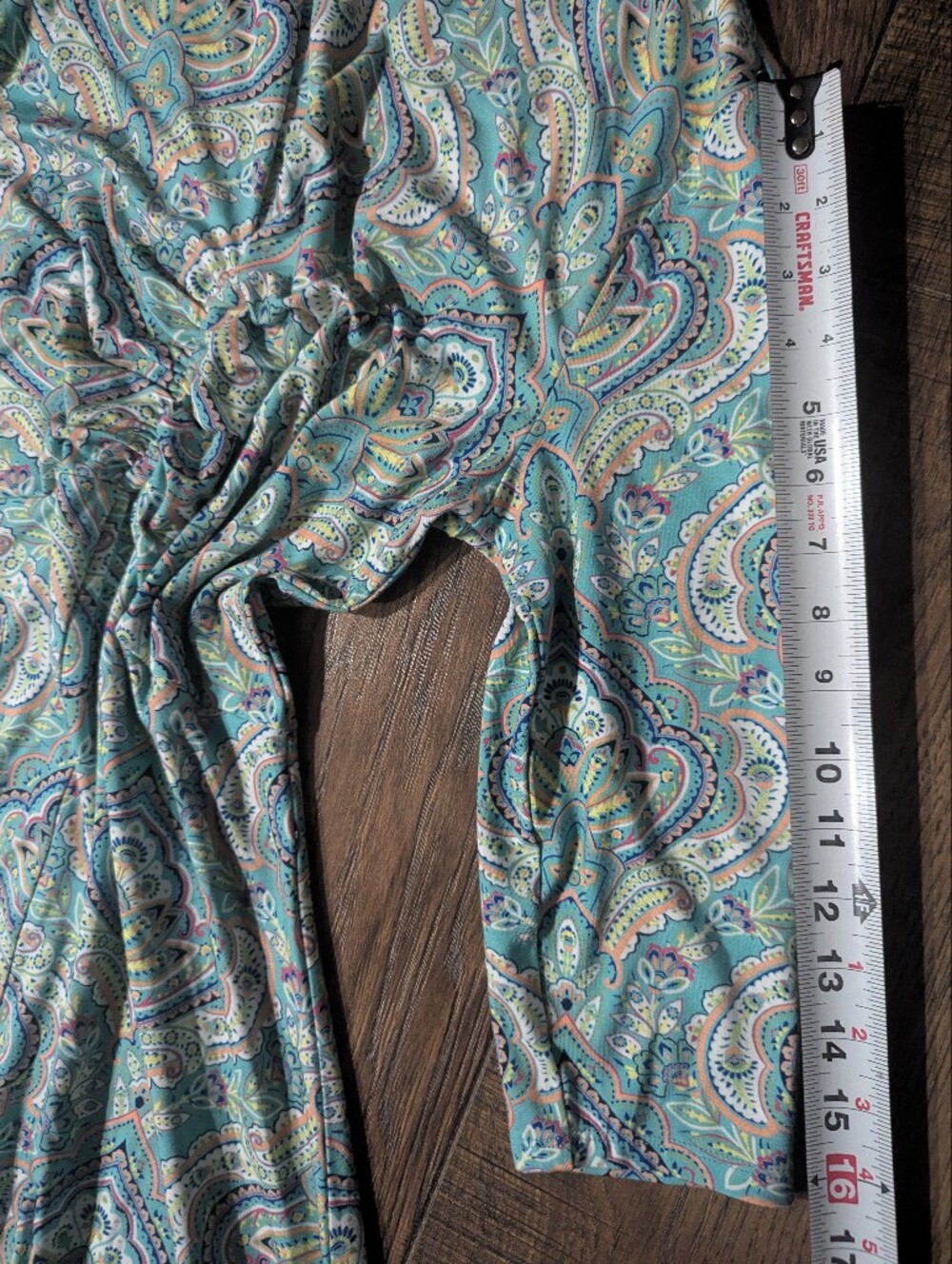 Soft Surroundings Women's Fit & Flare Midi Dress Sea Foam Green w/ Paisley Small - Picture 9 of 16